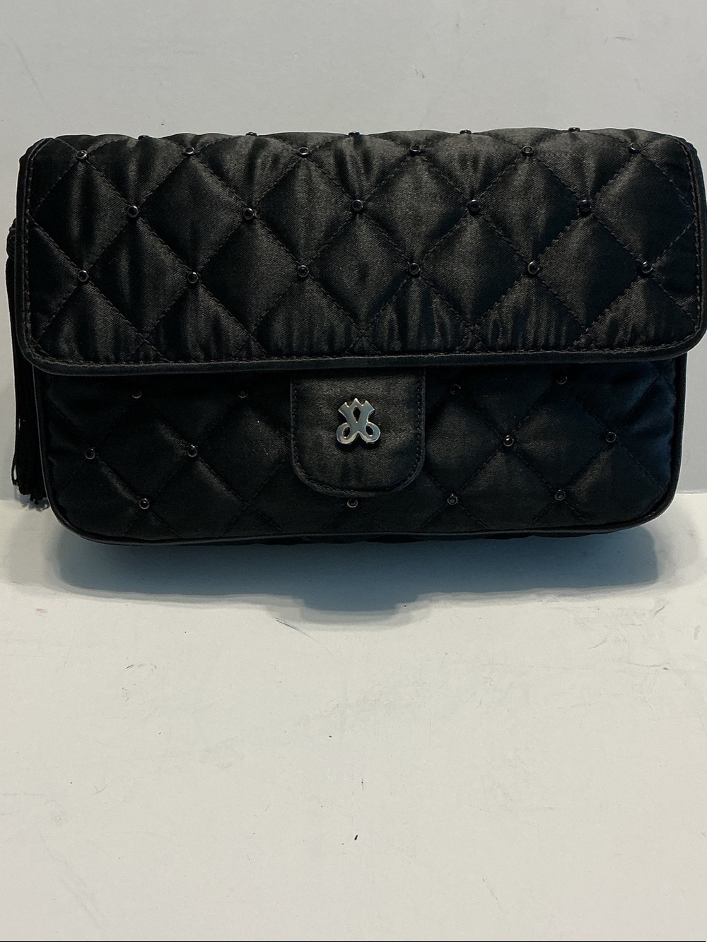 Jay Herbert Quilted Satin Clutch/Crossbody Bag